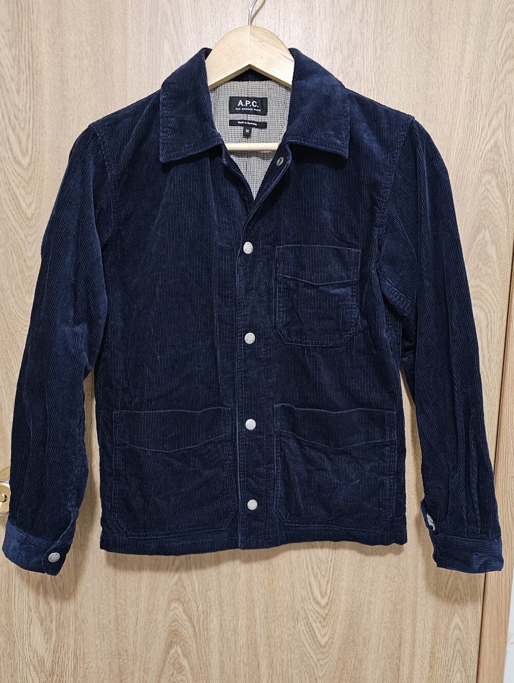 A.P.C. Navy Blue Corduroy Chore Utility Jacket Coat Size 36 EUR Size US Small